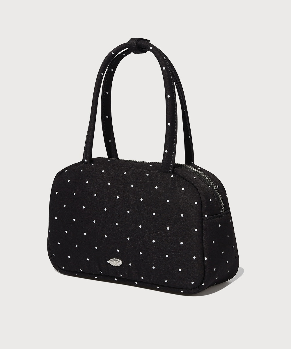 Women's Clover Heart Dot Tote Bag Black