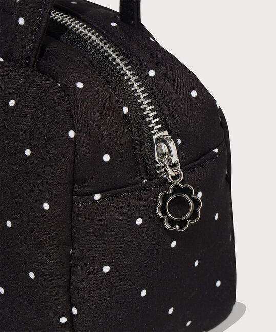 Women's Clover Heart Dot Tote Bag Black