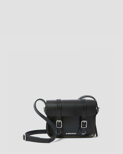 7" LEATHER SATCHEL BLACK KIEV
