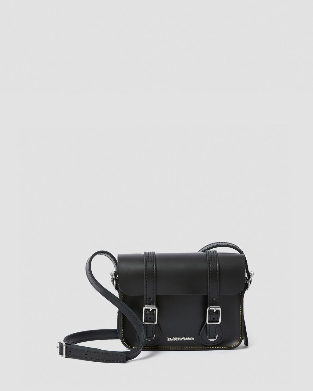 7" LEATHER SATCHEL BLACK KIEV