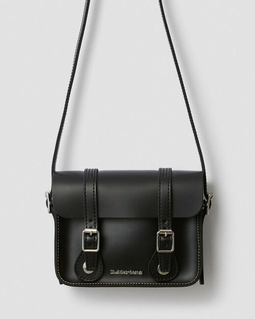 7" LEATHER SATCHEL BLACK KIEV