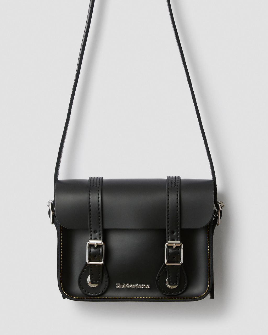 7" LEATHER SATCHEL BLACK KIEV