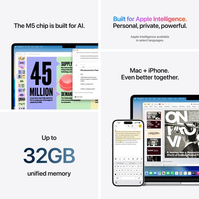 Macbook Air M5 chip 16GB 512GB SSD Retina Starlight New