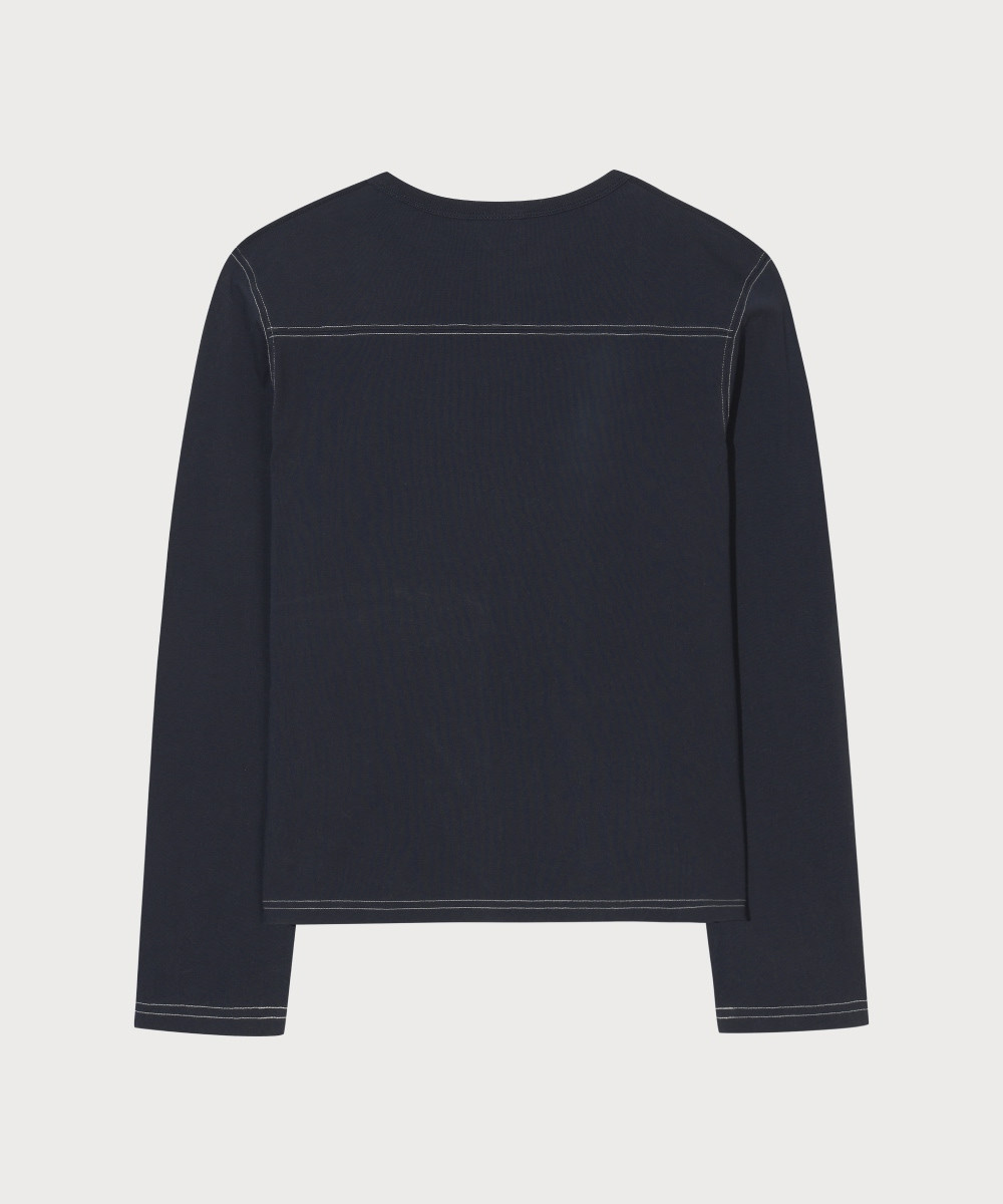 Women's Number Logo Long Sleeve Dark Navy