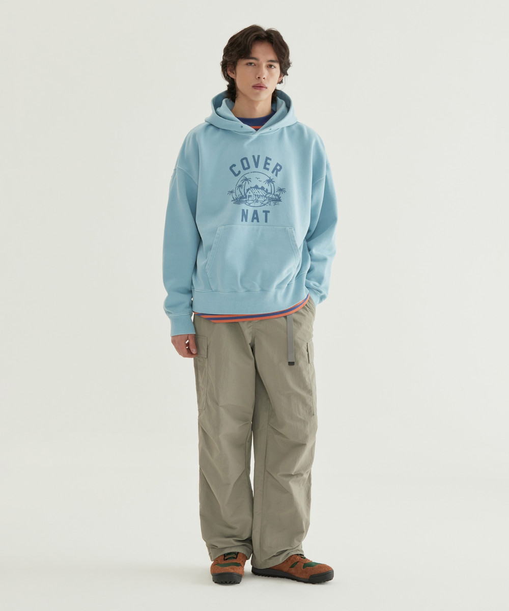 Irish Graphic Pigment Hoodie Light Blue