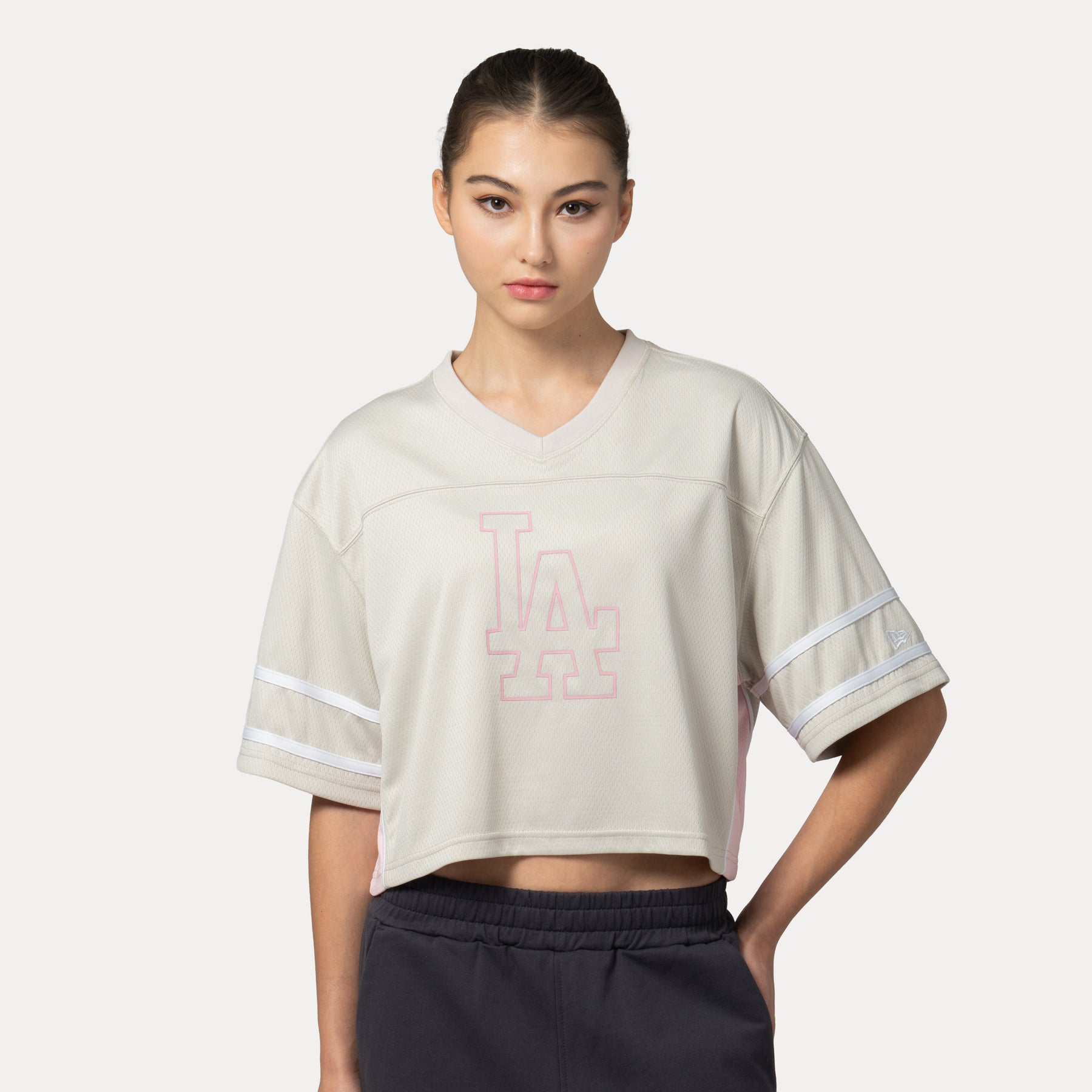 W CROP FT JERSEY JELLY PK LOSDOD VTG STN