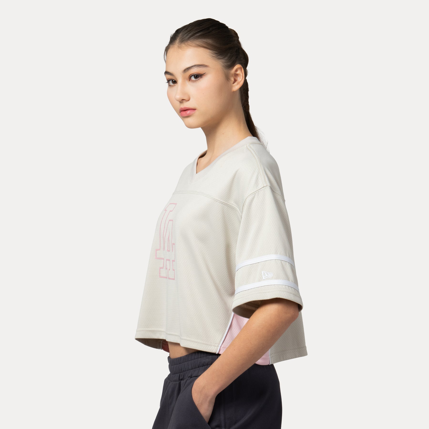 W CROP FT JERSEY JELLY PK LOSDOD VTG STN