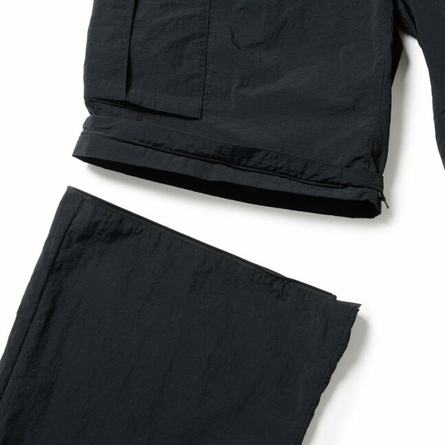 DETACHABLE NYLON CARGO PANTS BLK INTL