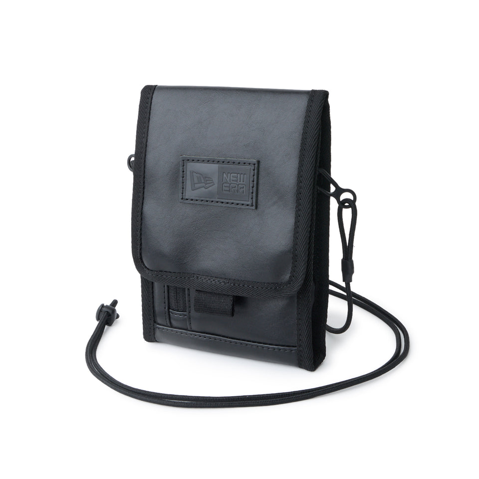 NECK POUCH SYN LEATHER BLK INTL