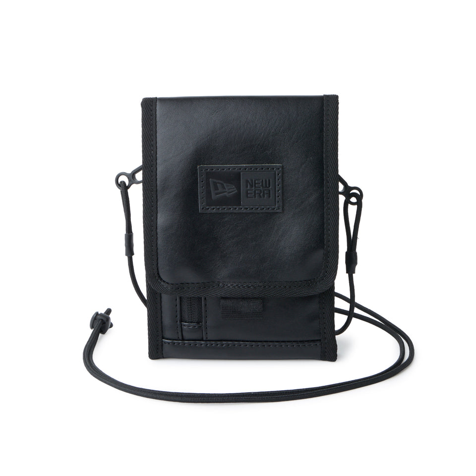 NECK POUCH SYN LEATHER BLK INTL