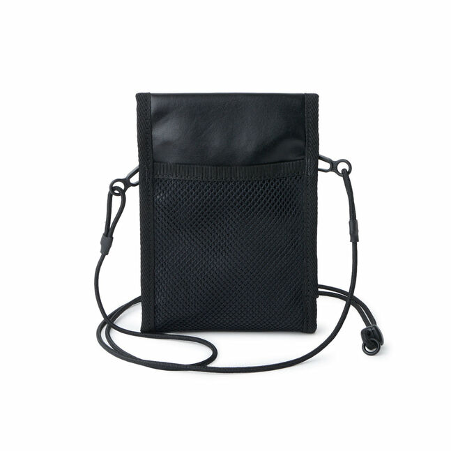 NECK POUCH SYN LEATHER BLK INTL