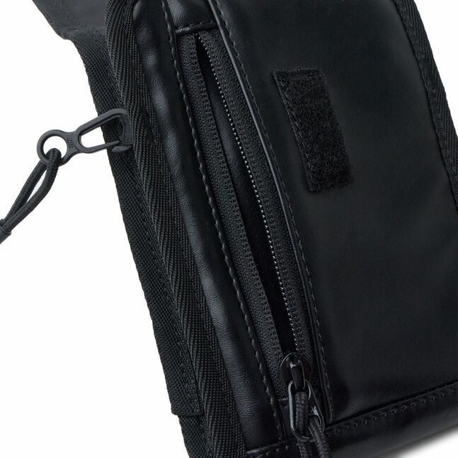 NECK POUCH SYN LEATHER BLK INTL
