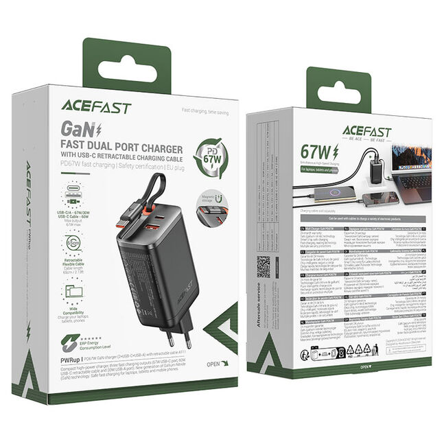 Acefast A111 PD67W (2*USB-C + USB-A)