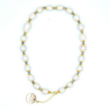 PEARL BLUE ACCENT NECKLACE