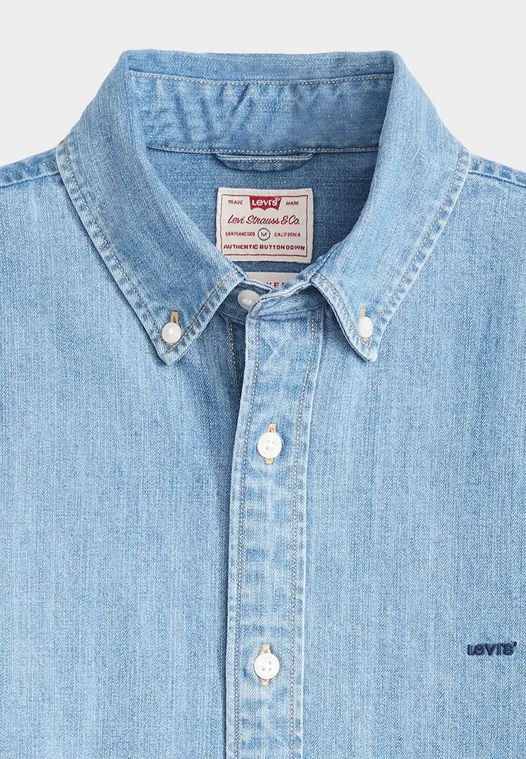 SS AUTHENTIC BUTTON DOWN ELI MEDIUM BLU