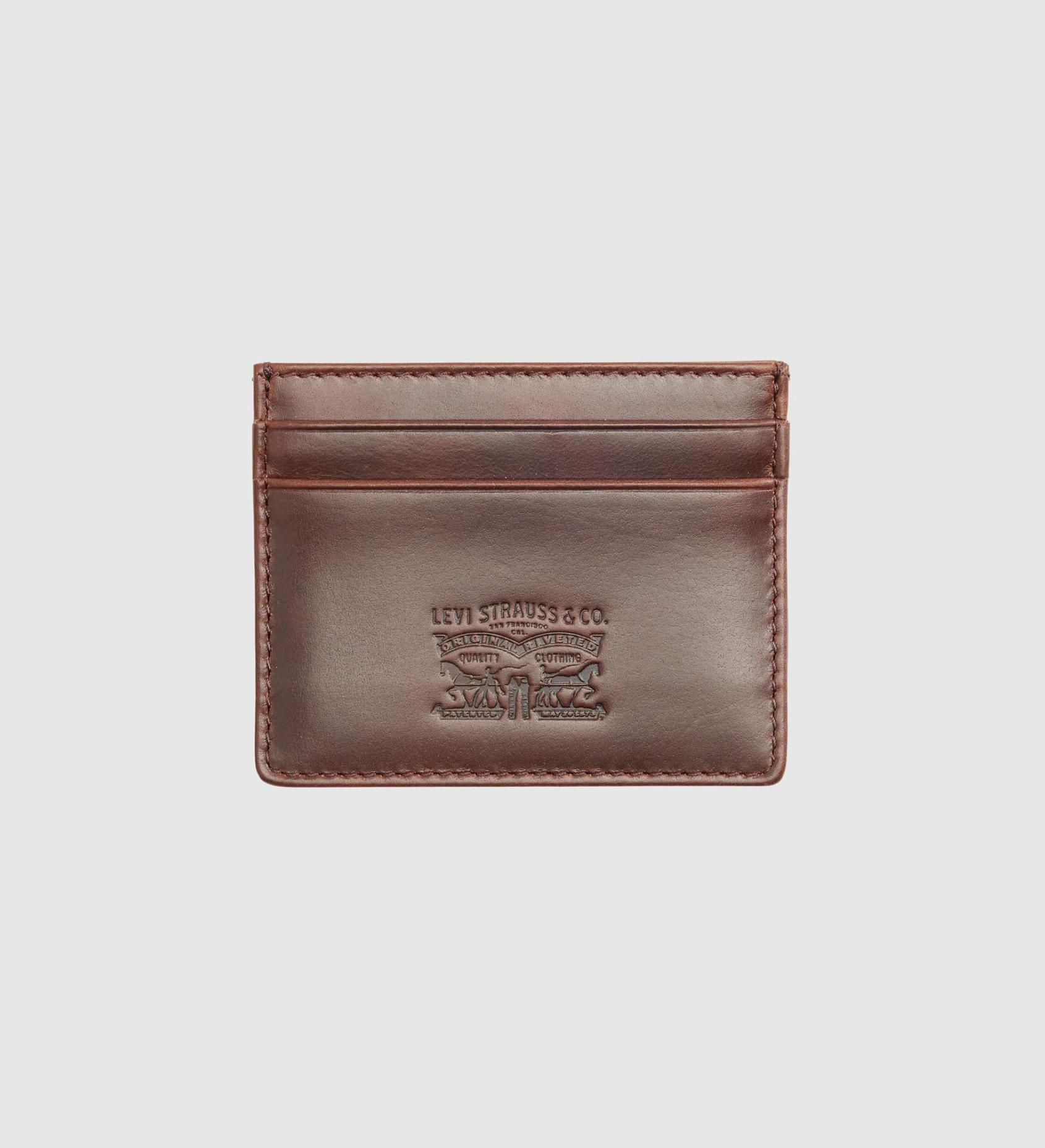 LEATHER CARD CASE SEAL BROWN