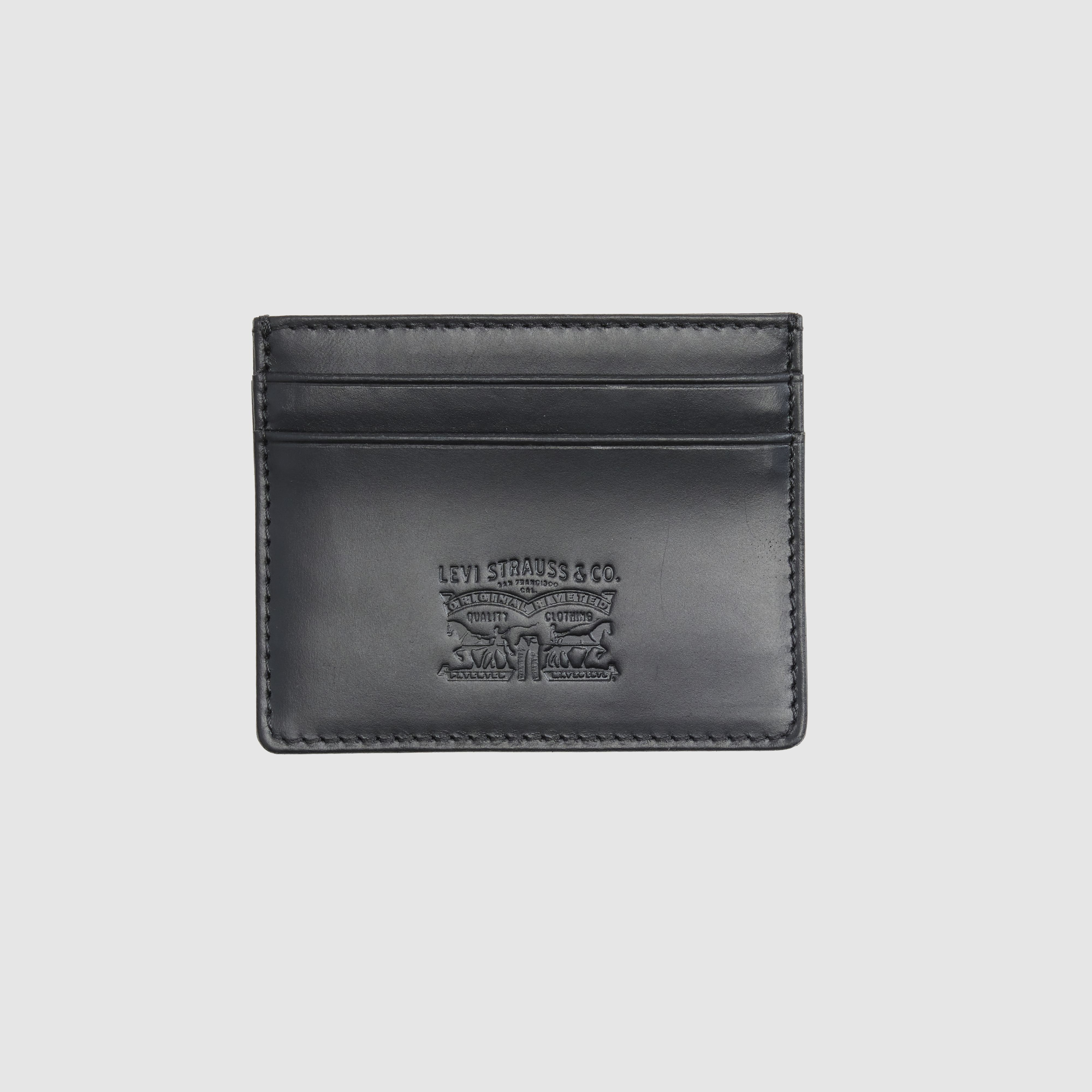 LEATHER CARD CASE CAVIAR