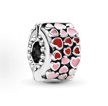 Зүрхэн Хээтэй Мөнгөн Клип charm