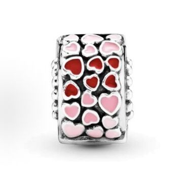 Зүрхэн Хээтэй Мөнгөн Клип charm