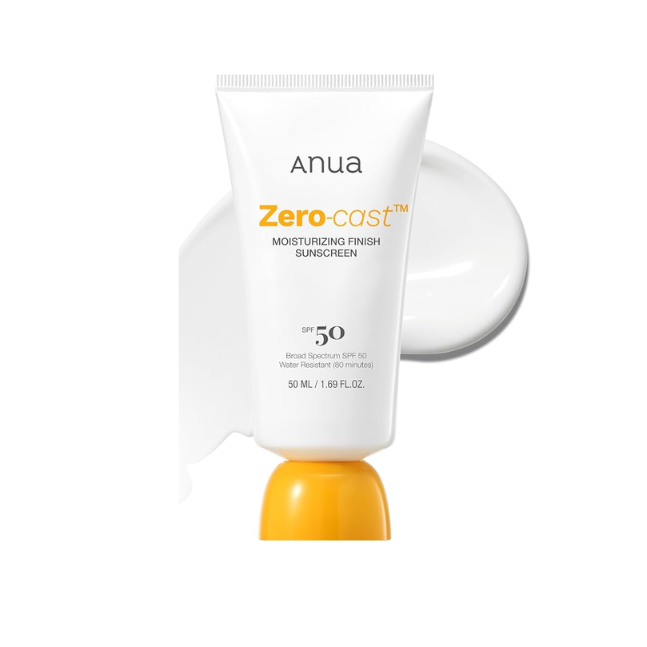 ANUA Zero-Cast Moisturizing Finish Sunscreen SPF50+/PA++++ 50ml