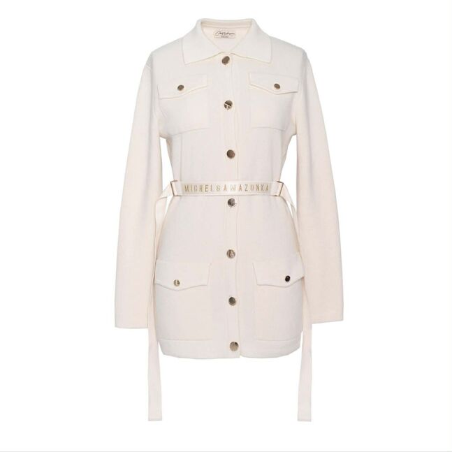 CASHMERE CARDIGAN WITH EMBROIDERY BELT 