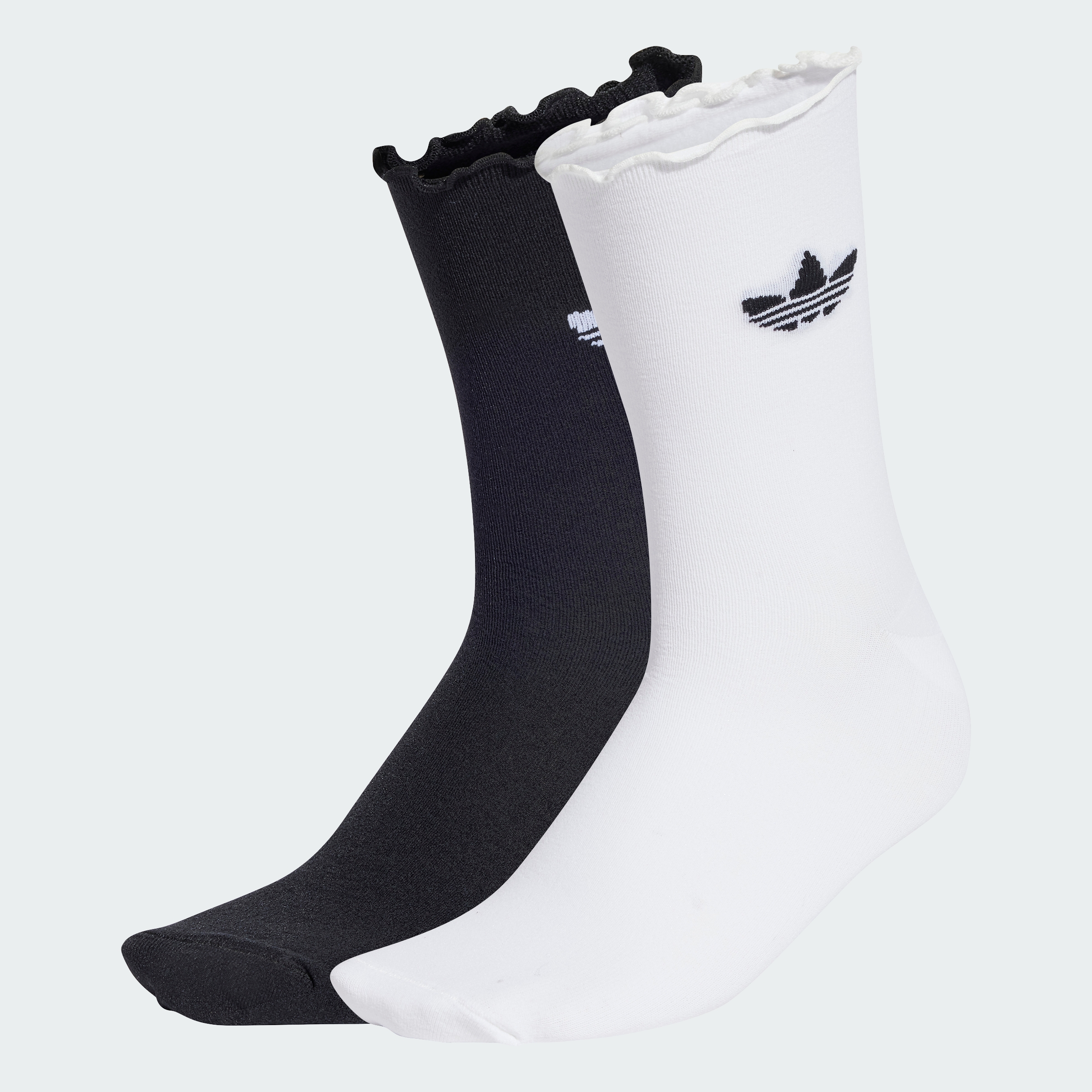 Ruffle Sock 2P WHITE/BLACK