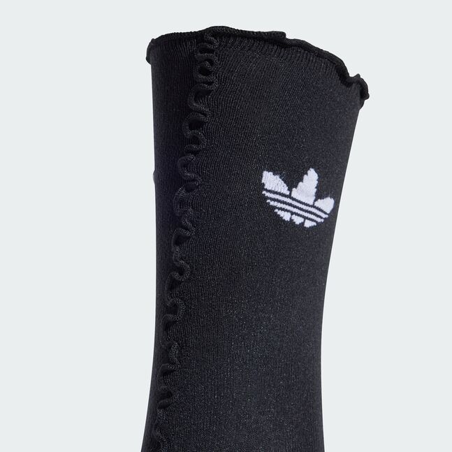 Ruffle Sock 2P WHITE/BLACK