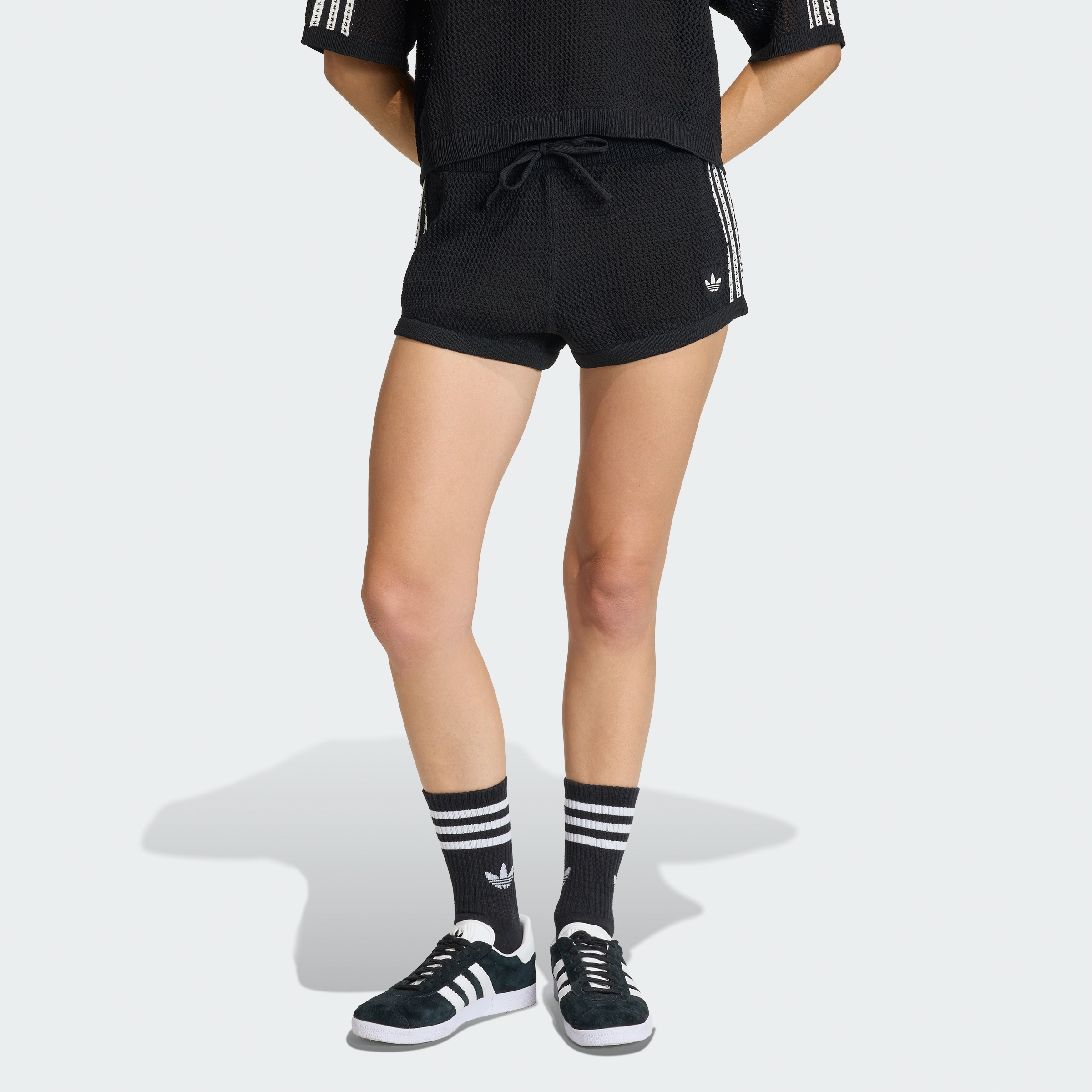 CROCHET SHORTS BLACK