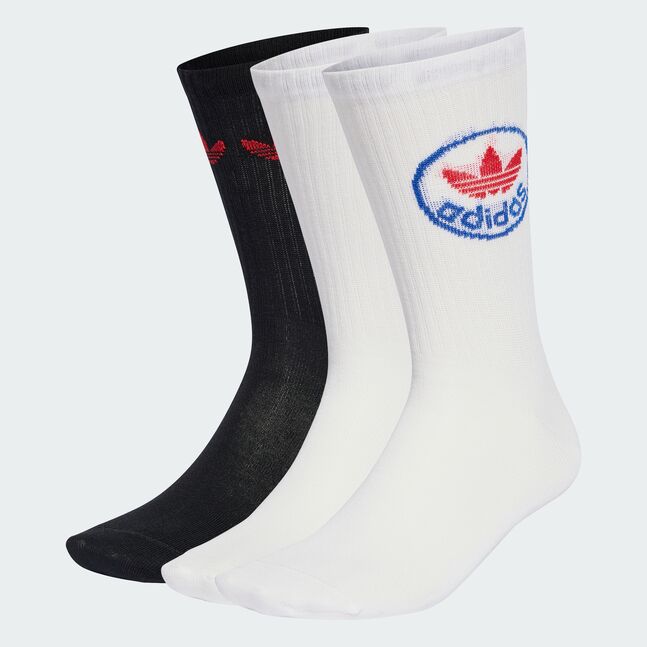 TREFOIL CREW 3P WHITE/BETSCA/BLACK/W