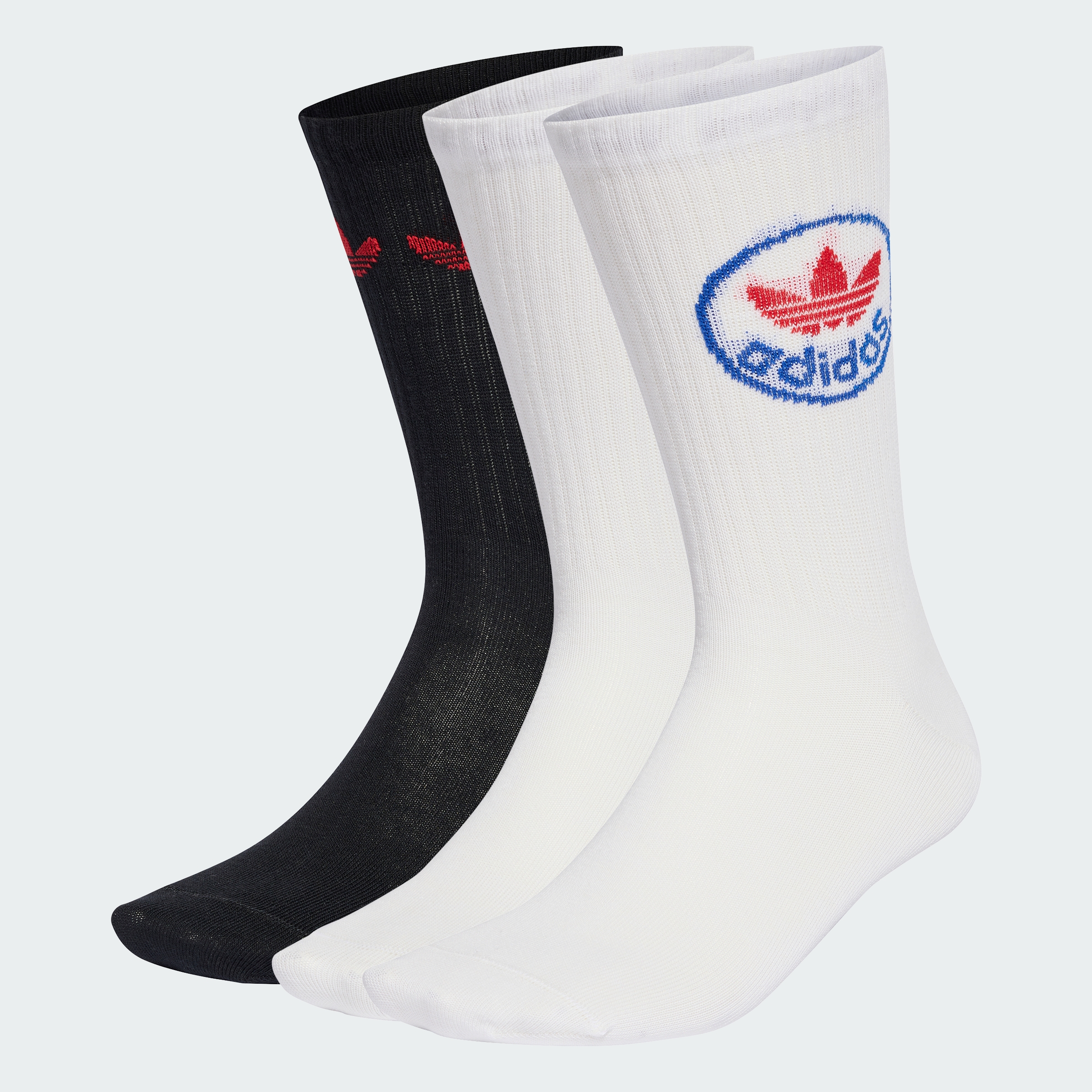 TREFOIL CREW 3P WHITE/BETSCA/BLACK/W