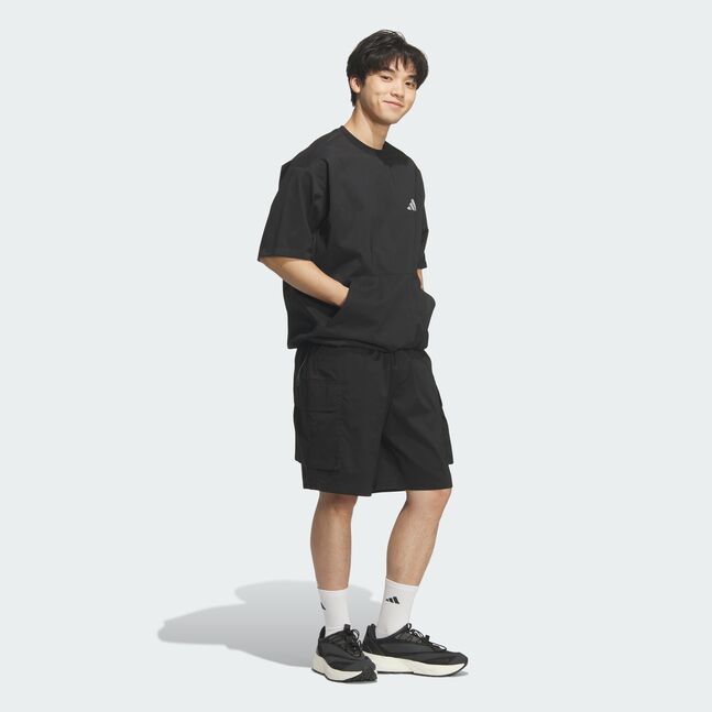 CT WOV S/S TEE BLACK