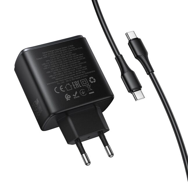Hoco C160A Upgrade PD65W(2C1A) charger set(C to C)(EU)