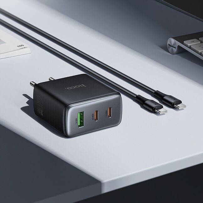 Hoco C160A Upgrade PD65W(2C1A) charger set(C to C)(EU)