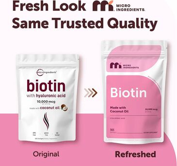 Micro Ingredients Biotin 10,000mcg+Hyaluronic acid