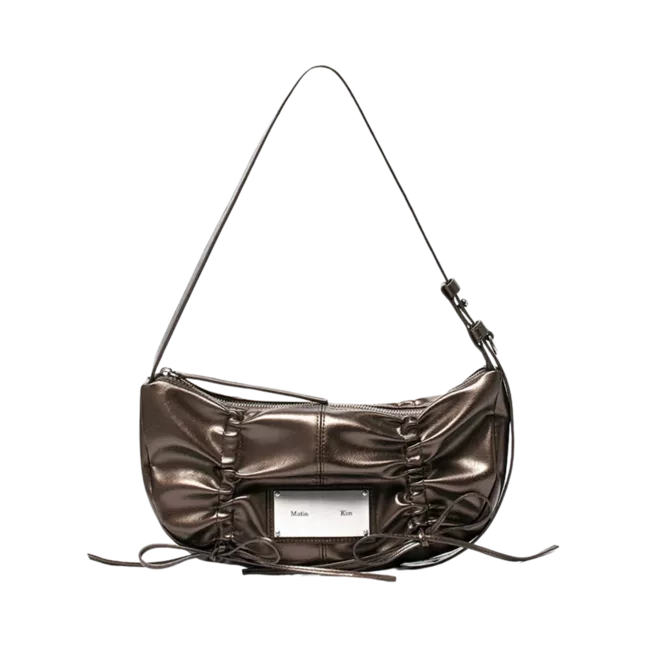 HALF SHIRRING RIBBON ROUND BAG