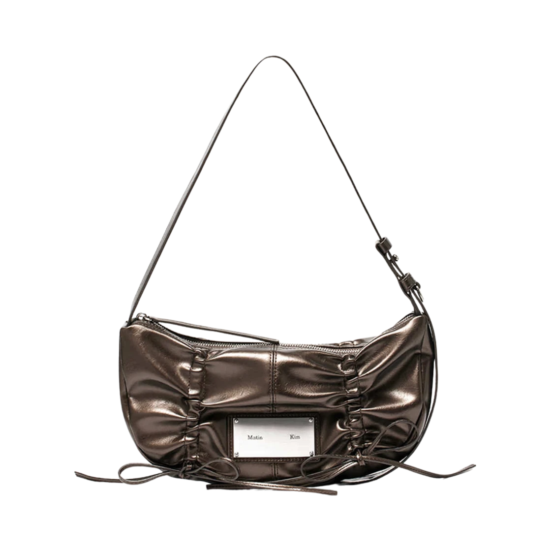 HALF SHIRRING RIBBON ROUND BAG