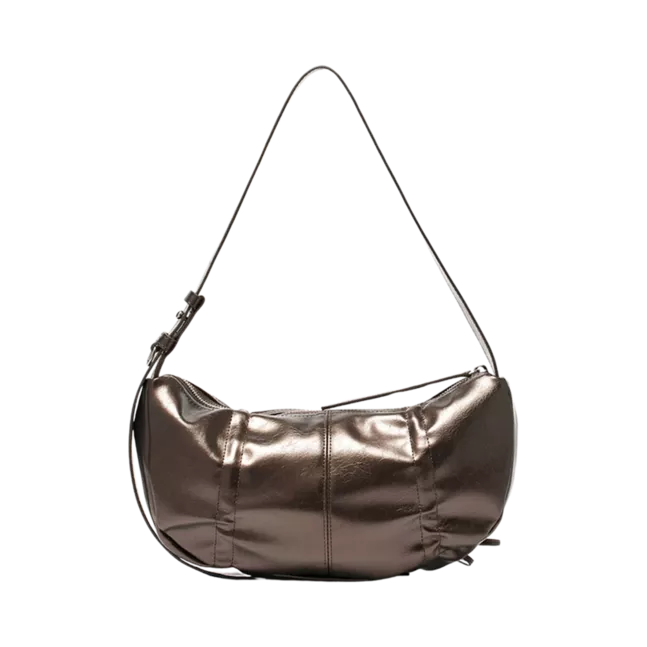HALF SHIRRING RIBBON ROUND BAG
