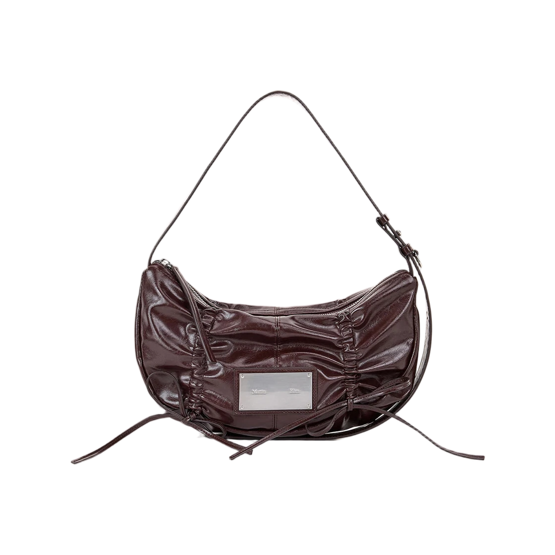 HALF SHIRRING RIBBON ROUND BAG