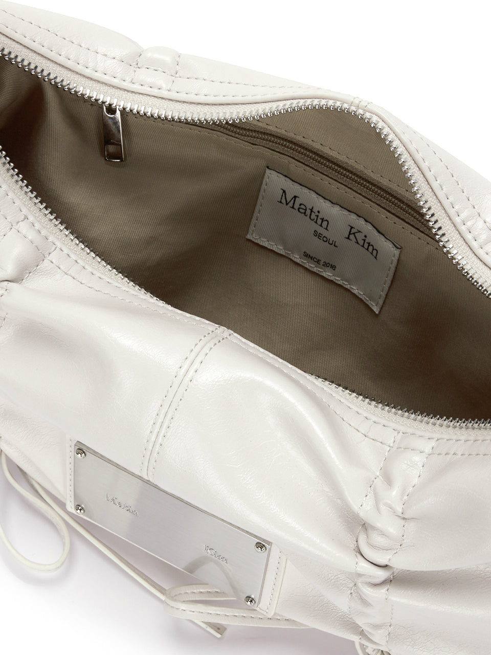 HALF SHIRRING RIBBON ROUND BAG