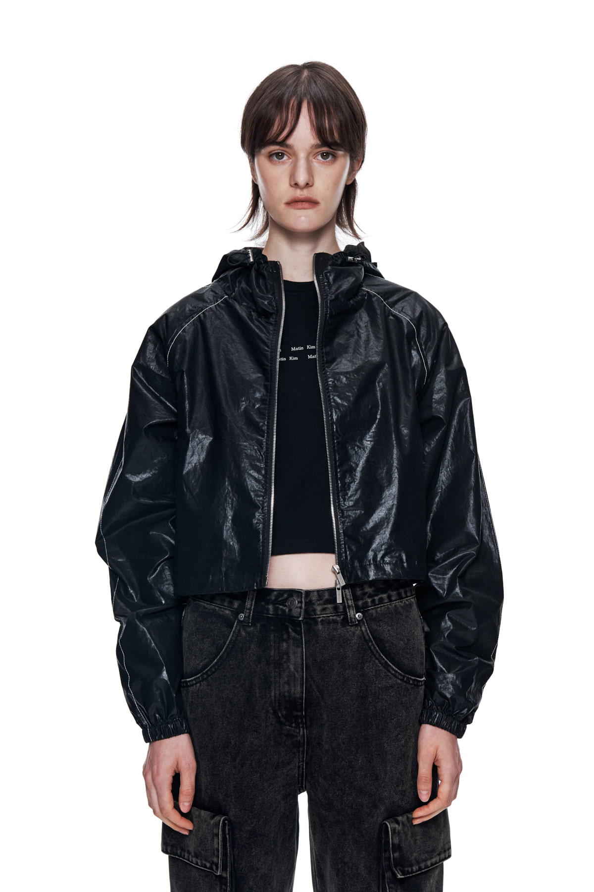 MATIN CROP HOODY COATING JUMPER