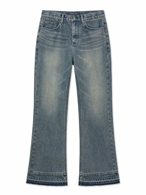 WASHED FLARE DENIM PANTS FOR MEN