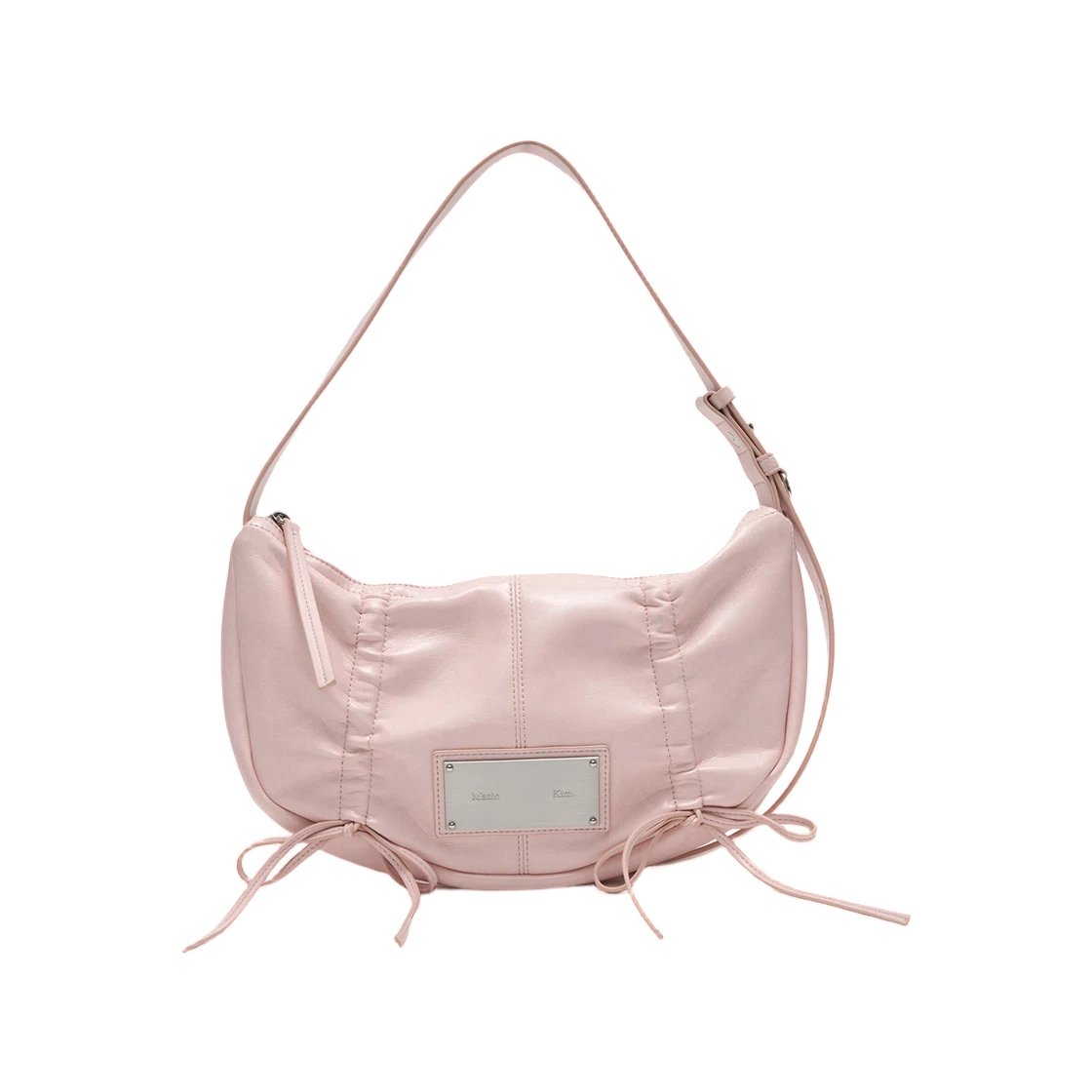HALF SHIRRING RIBBON ROUND BAG