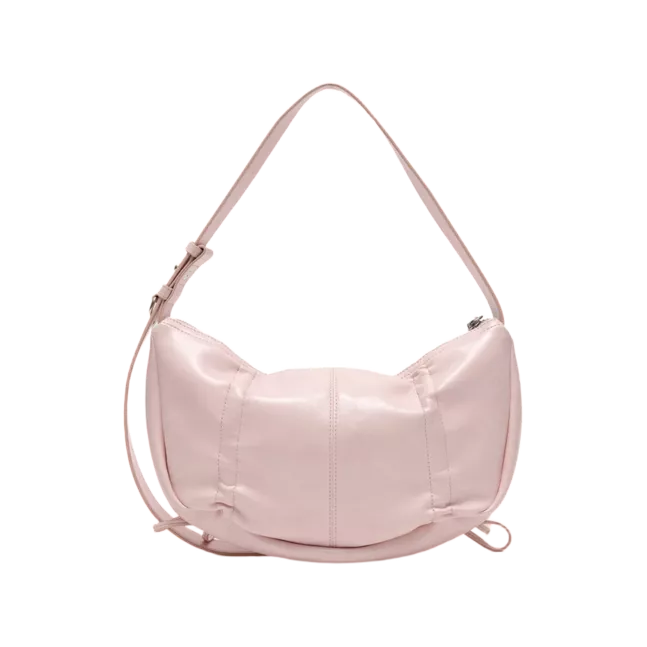 HALF SHIRRING RIBBON ROUND BAG