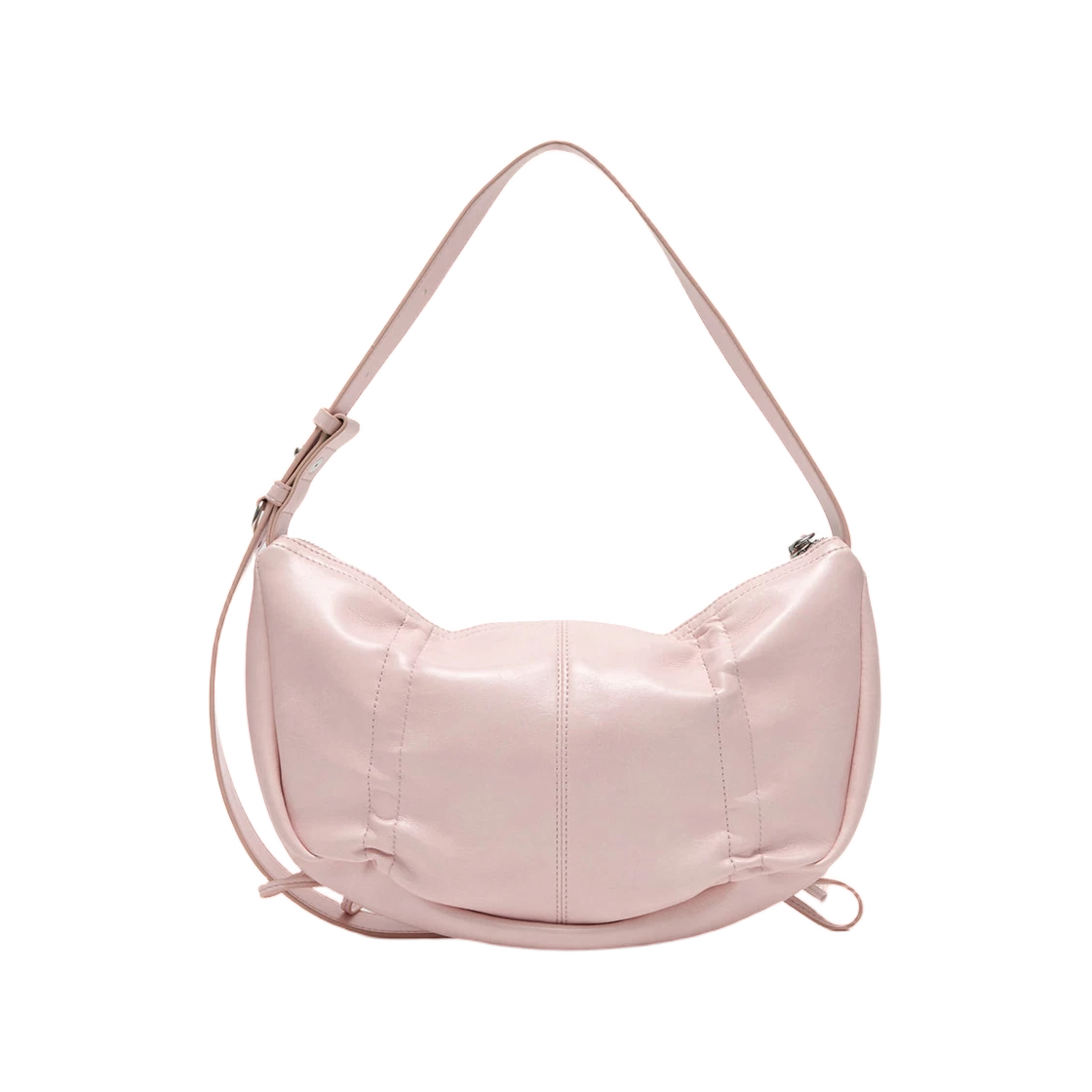 HALF SHIRRING RIBBON ROUND BAG
