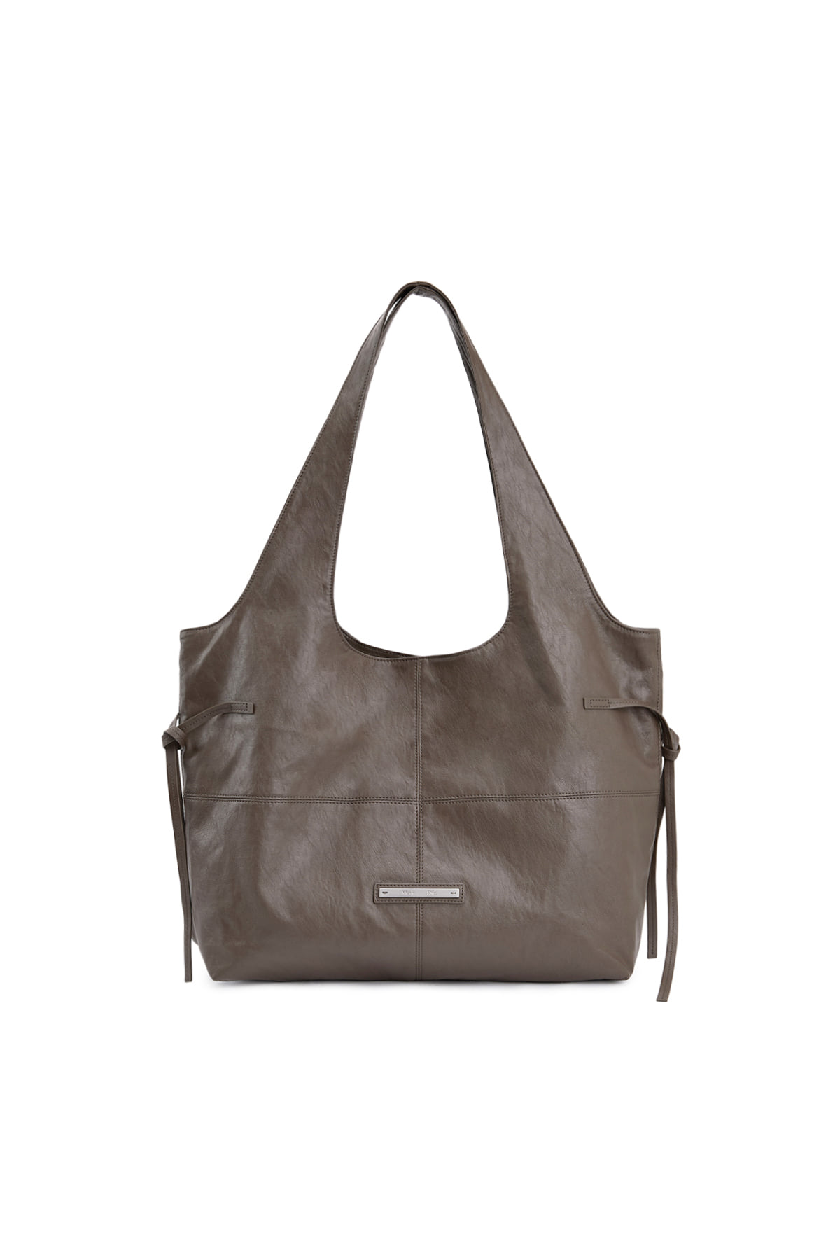 SIDE STRING LEATHER BIG SHOULDER BAG