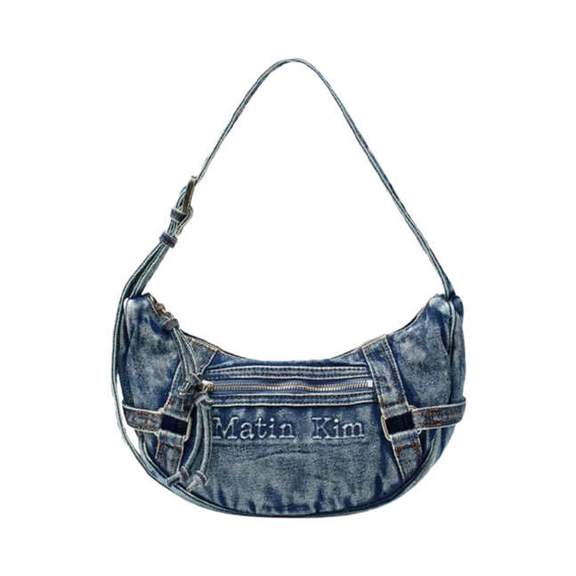 MATIN WASHED DENIM MINI HOBO BAG