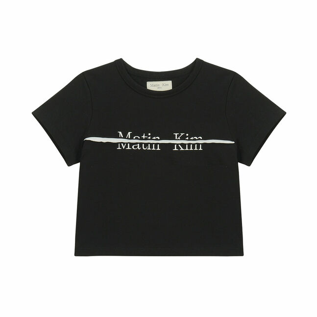 MATIN KIM LOGO CUTTED CROP TOP