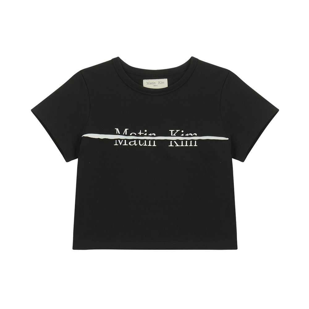 MATIN KIM LOGO CUTTED CROP TOP