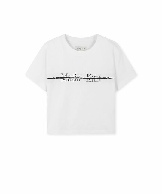 MATIN KIM LOGO CUTTED CROP TOP