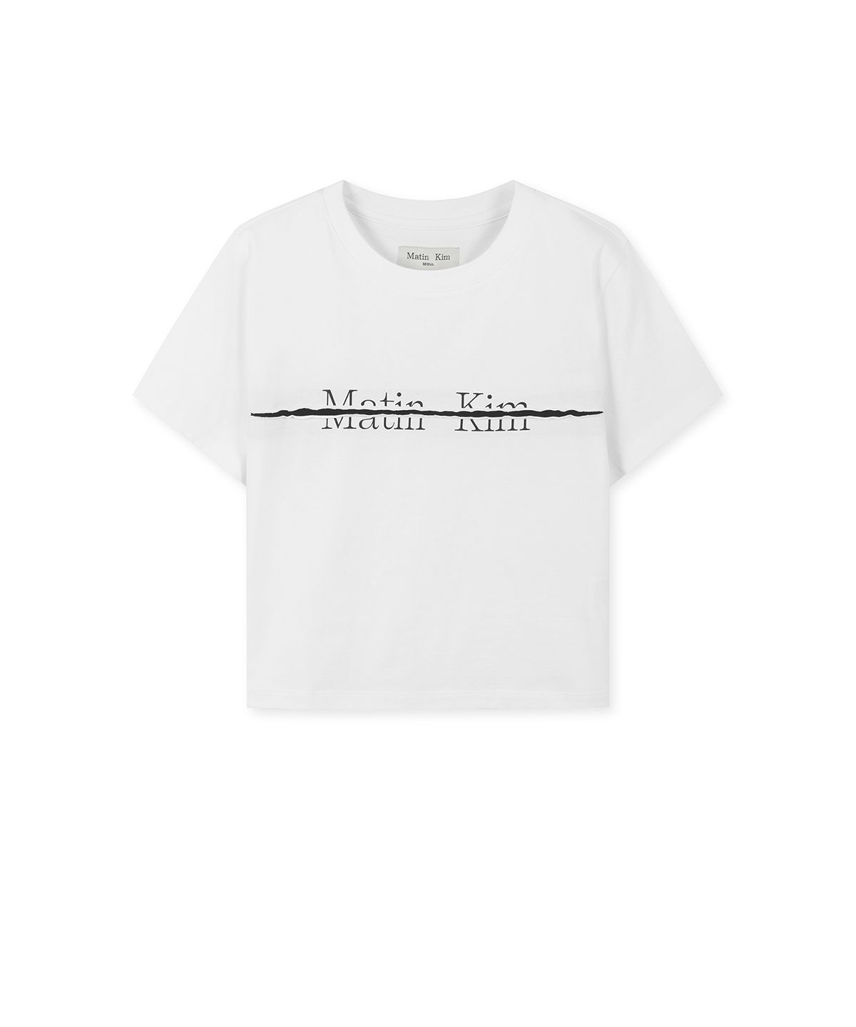 MATIN KIM LOGO CUTTED CROP TOP